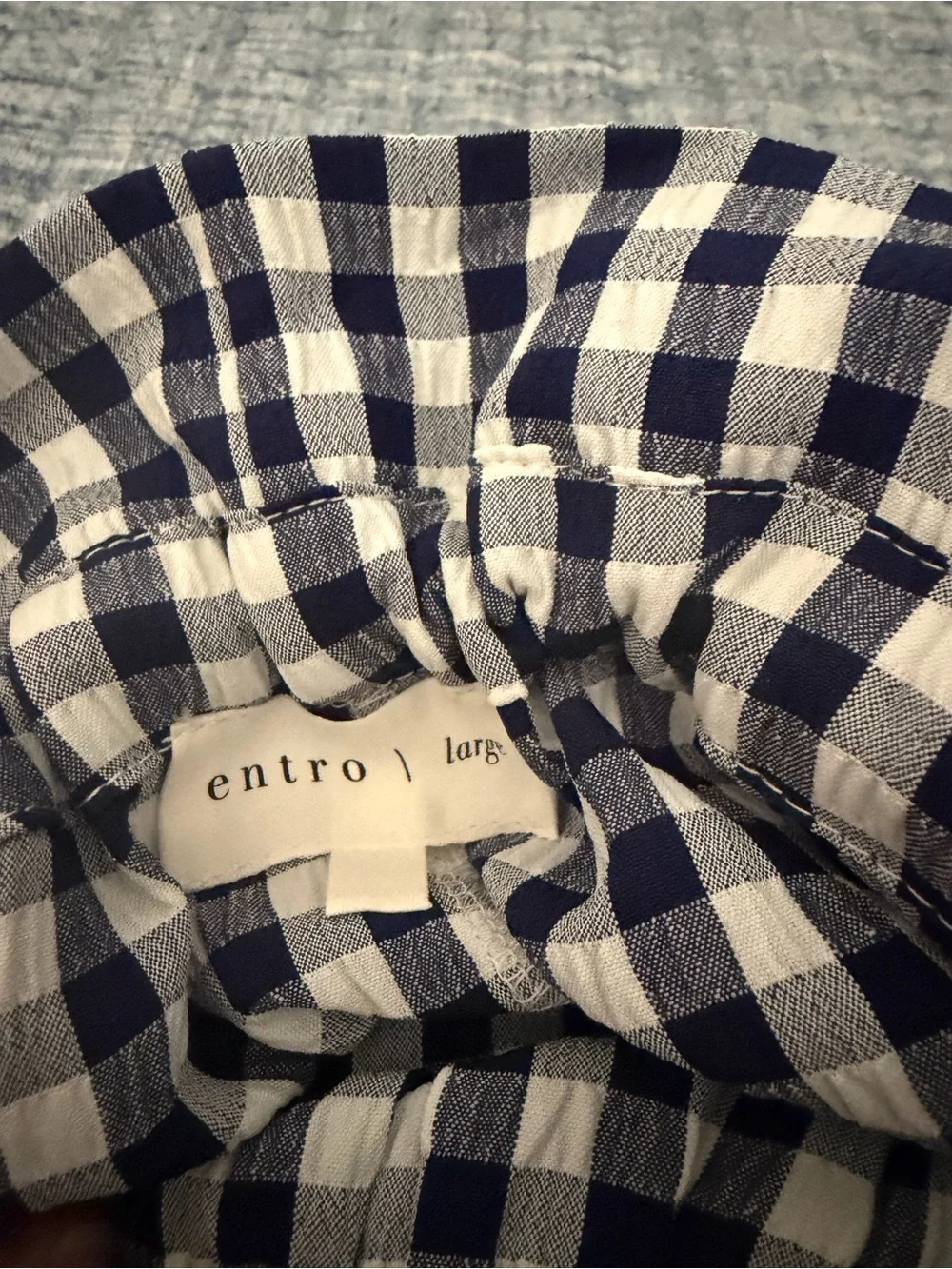 entro Navy and White Gingham Shorts Set - Picture 4 of 5